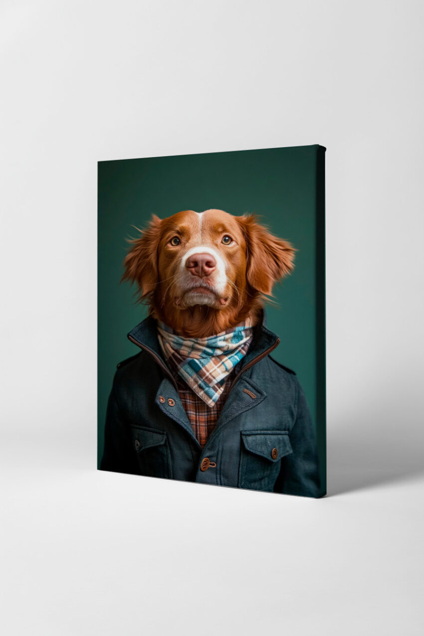 Fotografie Poster Hund Schal braun elegant Porträt