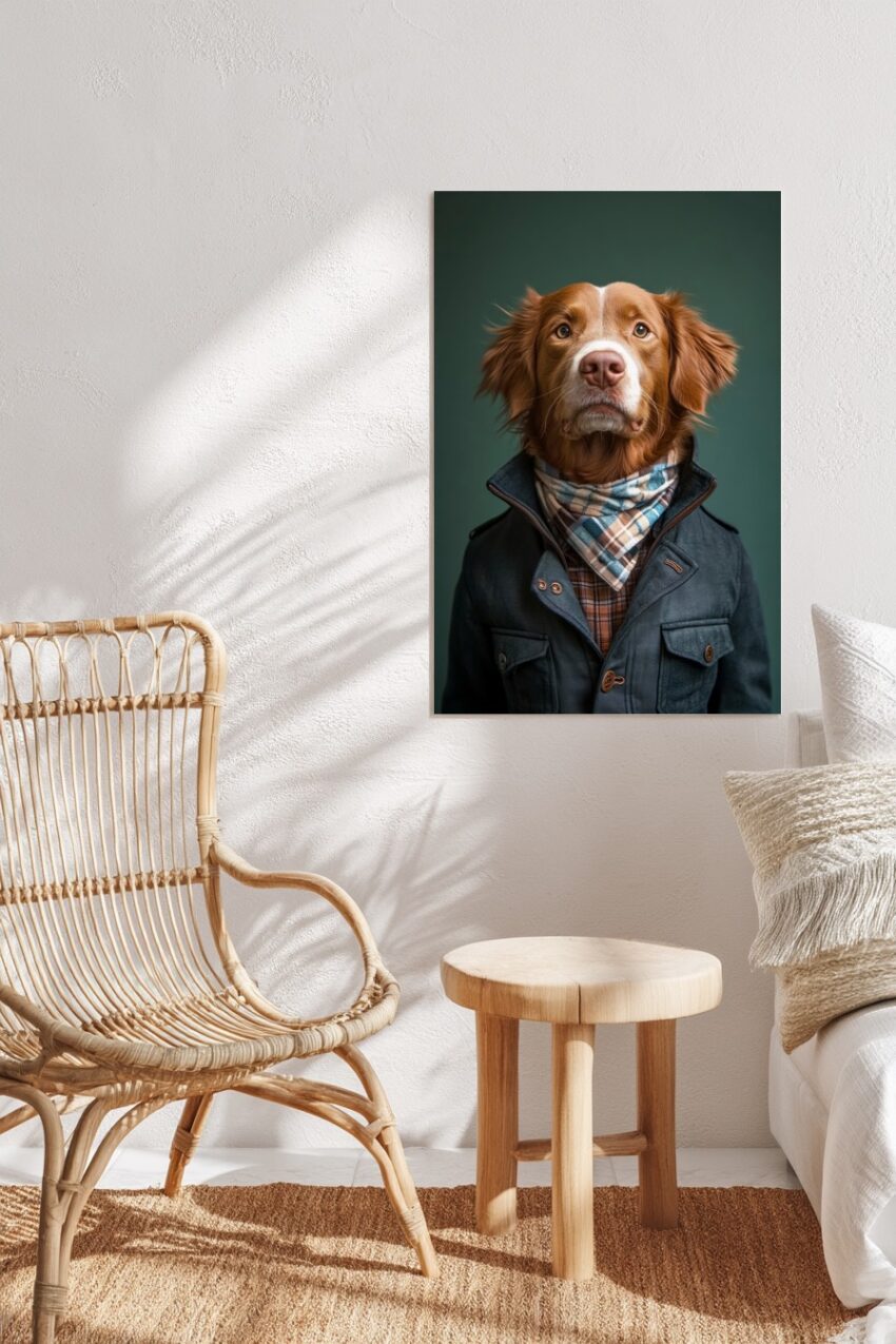 Fotografie Poster Hund Schal braun elegant Porträt