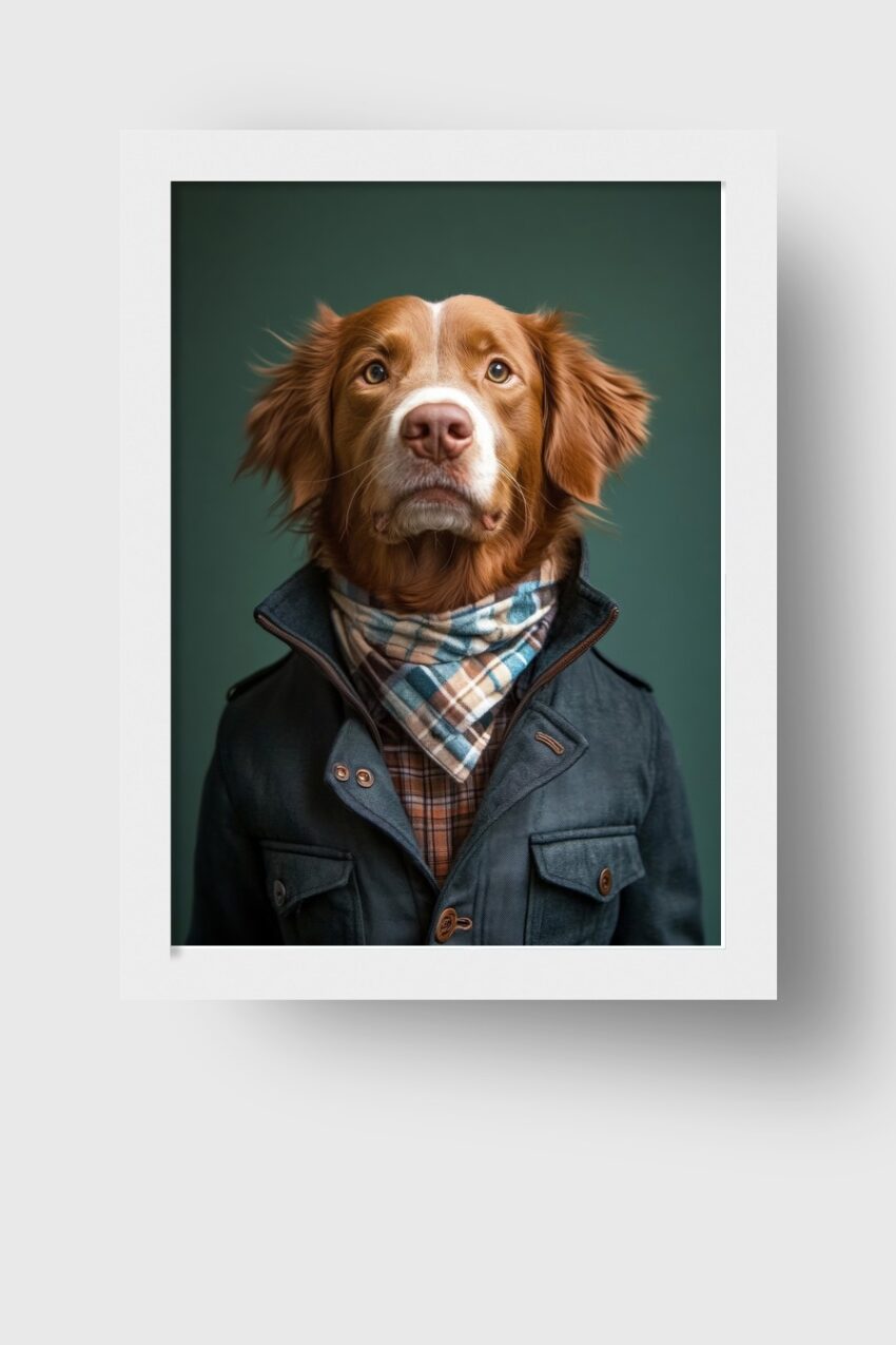 Fotografie Poster Hund Schal braun elegant Porträt