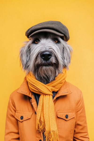 Hund vor Gelbem Hintergrund Poster