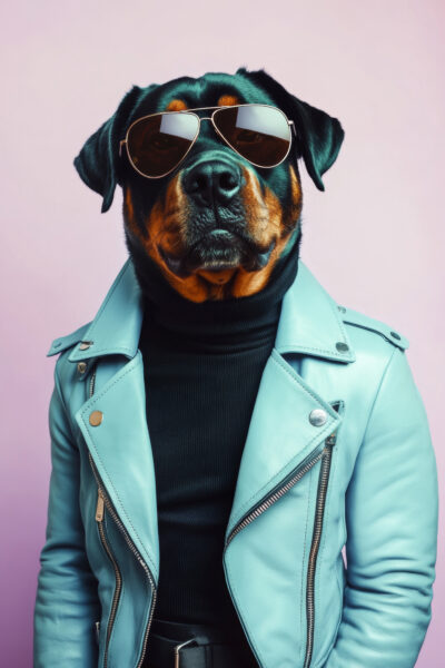 Rottweiler Lederjacke Poster