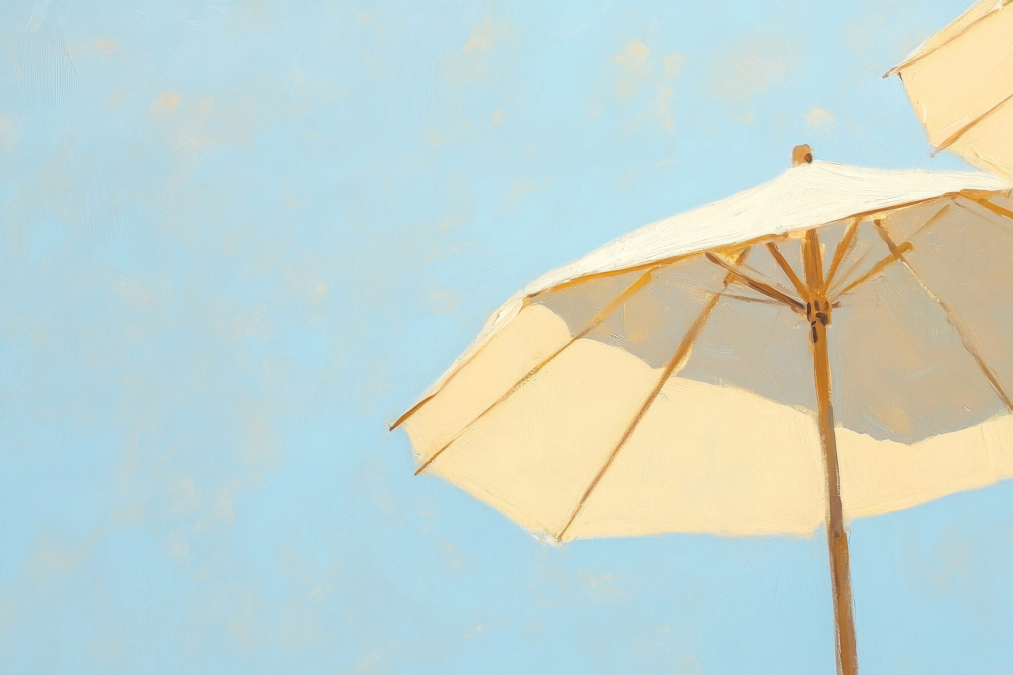 Malerei Poster Sonnenschirm minimalistisch beige hell