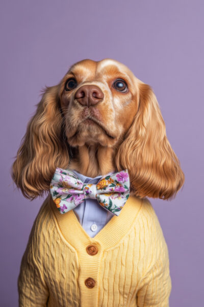 Cocker Spaniel Fliege Gerahmt