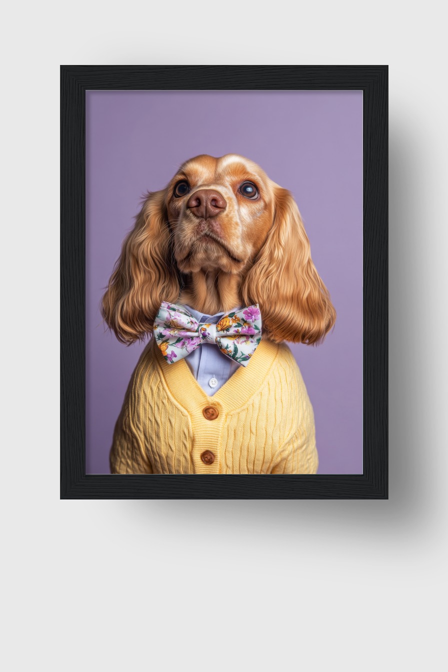 Fotografie Poster Cocker Spaniel Fliege Gelb Pastell