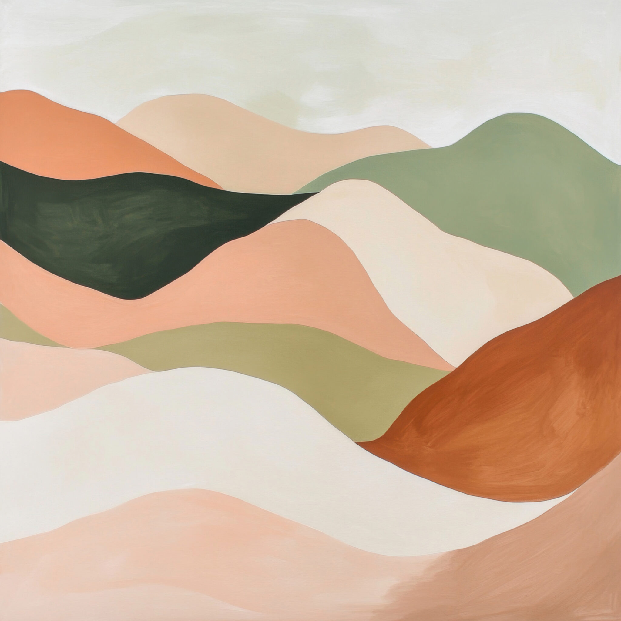 Abstrakt Poster Hügel sanft Pastellfarben minimalistisch