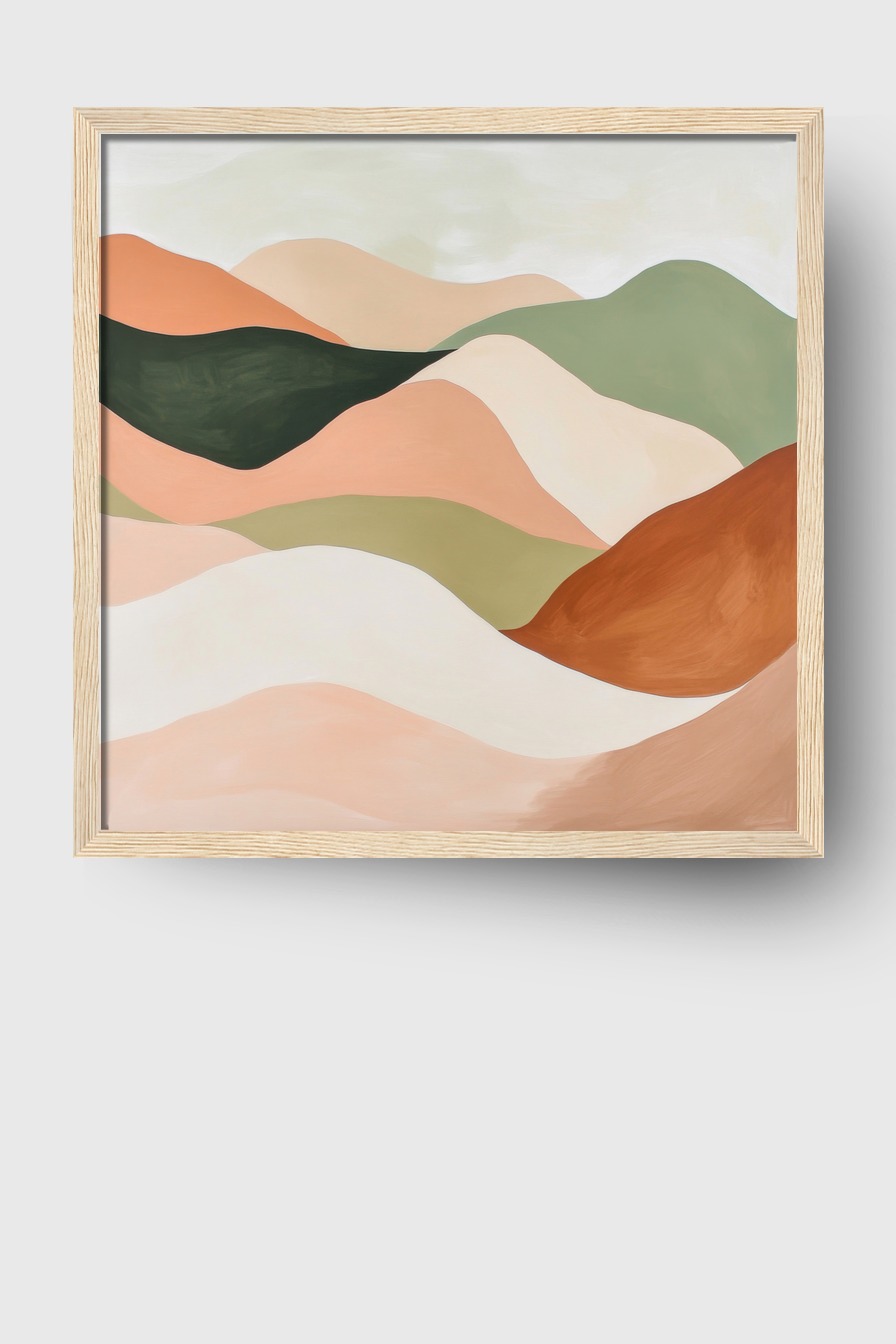 Abstrakt Poster Hügel sanft Pastellfarben minimalistisch