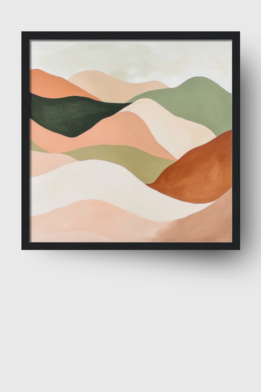 Abstrakt Poster Hügel sanft Pastellfarben minimalistisch