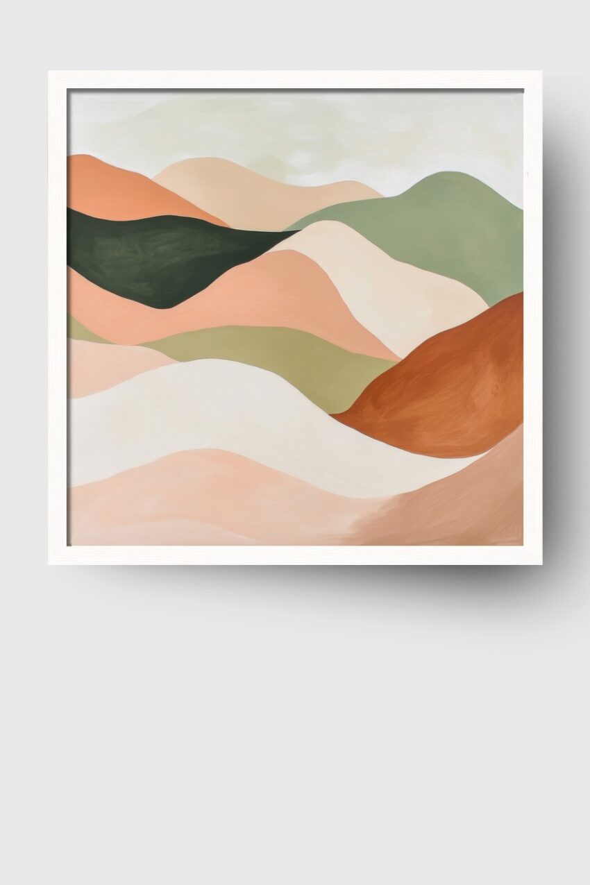 Abstrakt Poster Hügel sanft Pastellfarben minimalistisch