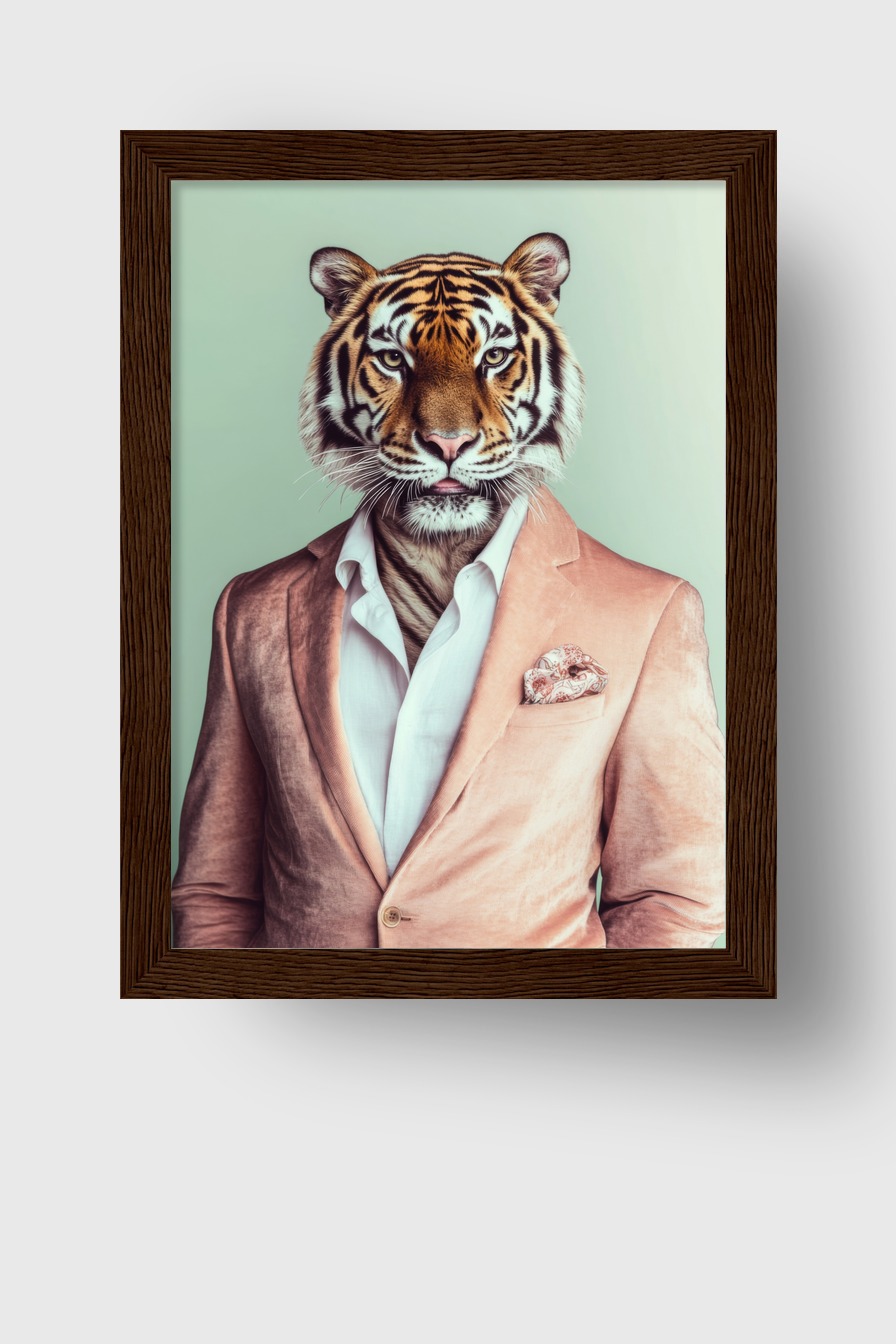 Fotografie Poster Tiger Sakko elegant weich orange