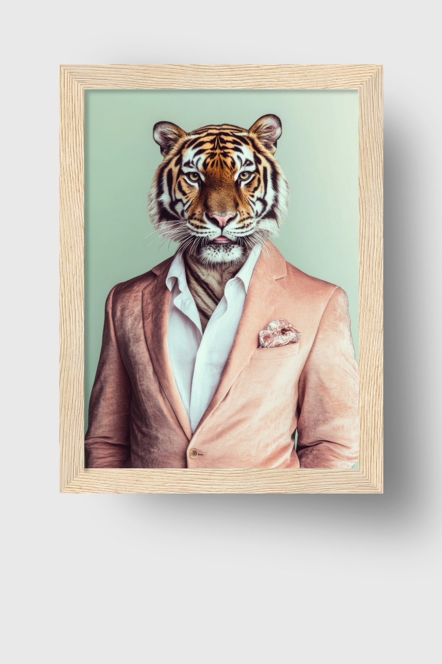 Fotografie Poster Tiger Sakko elegant weich orange