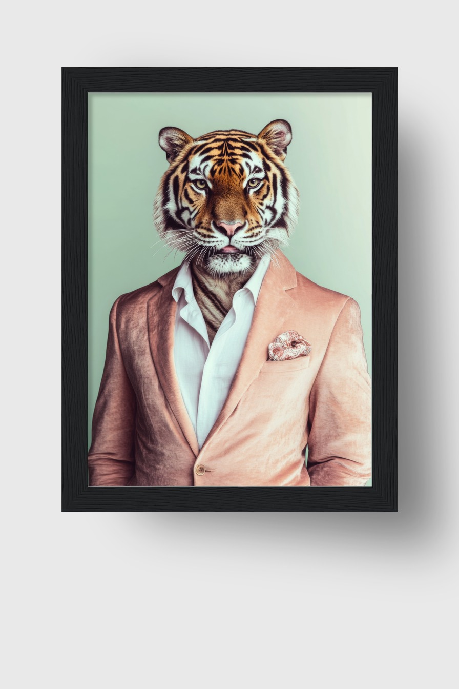 Fotografie Poster Tiger Sakko elegant weich orange
