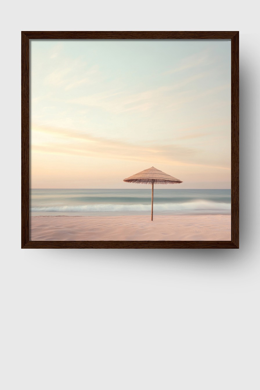 Fotografie Poster Strandschirm einsam sanft