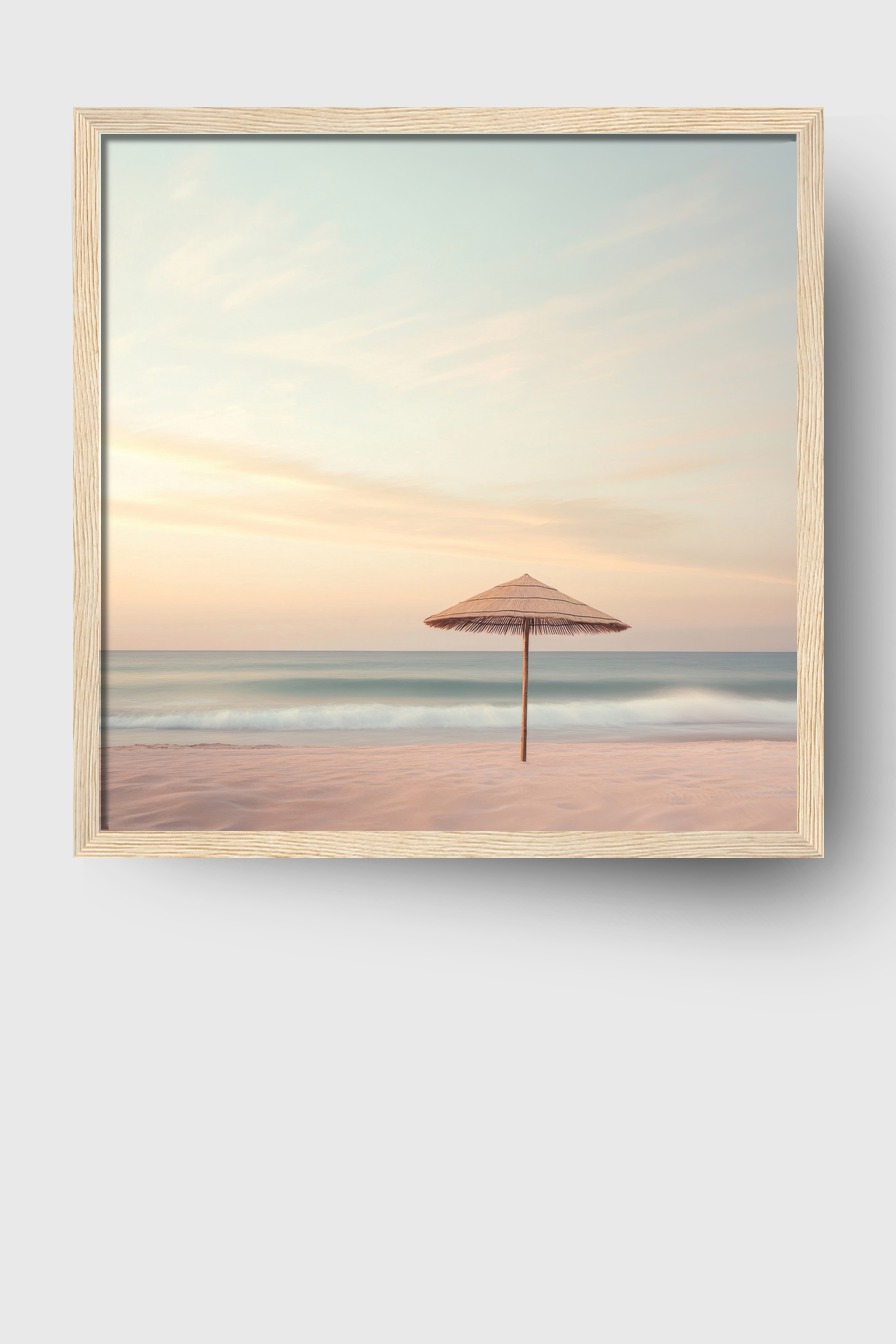 Fotografie Poster Strandschirm einsam sanft