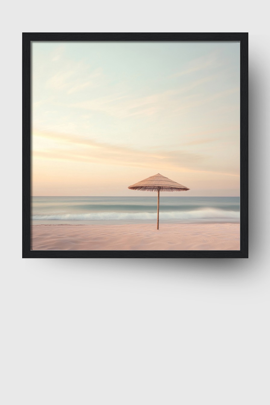 Fotografie Poster Strandschirm einsam sanft