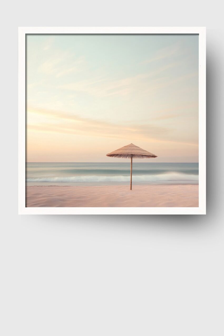 Fotografie Poster Strandschirm einsam sanft