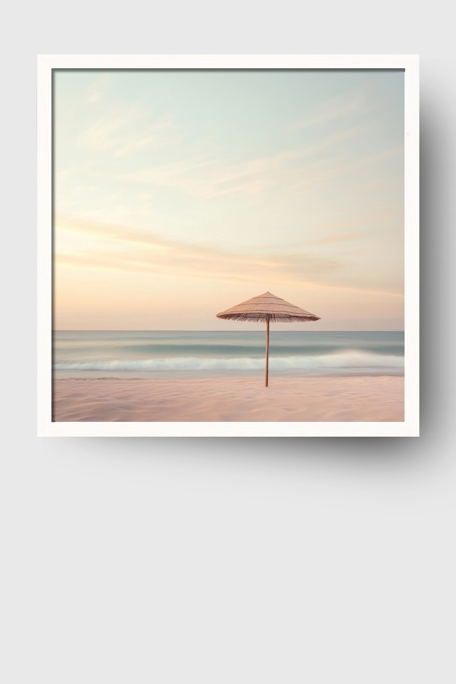 Fotografie Poster Strandschirm einsam sanft