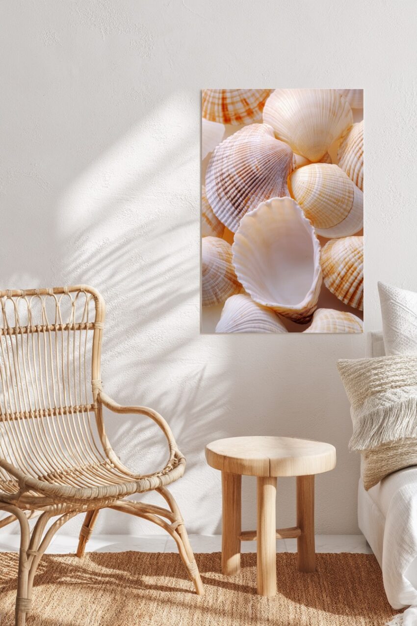 Fotografie Poster Muschel Nahaufnahme Sandfarben