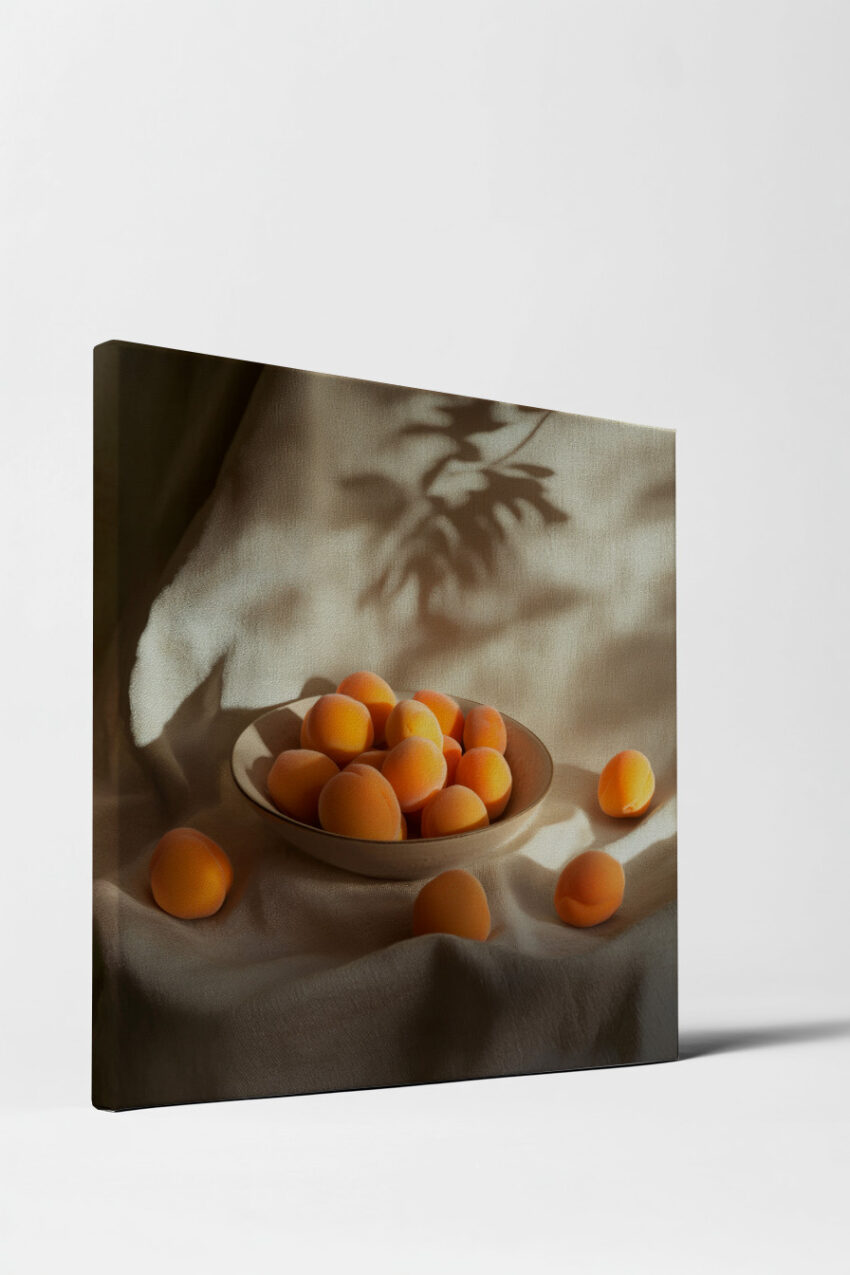 Fotografie Poster Aprikose orange Stoff Schatten