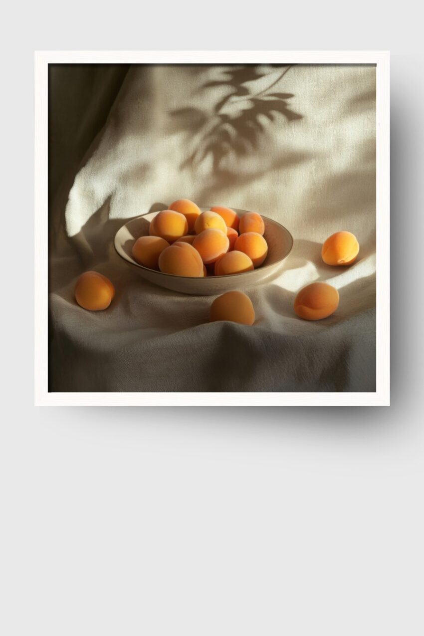 Fotografie Poster Aprikose orange Stoff Schatten