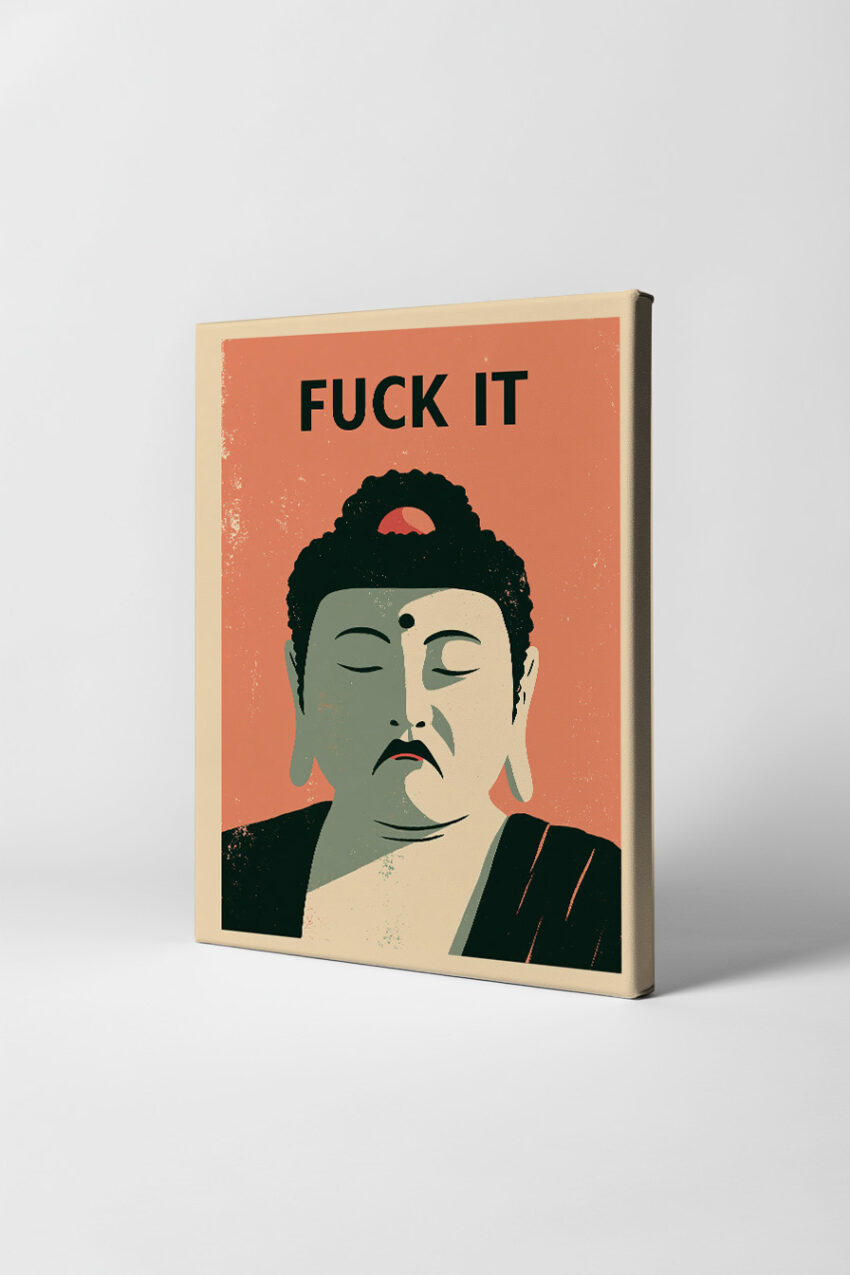 Grafikdesign Poster Buddha klar reduziert minimalistisch schwarz-rot