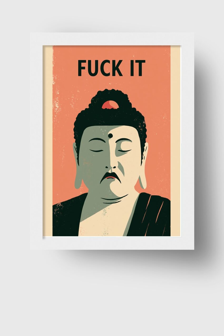 Grafikdesign Poster Buddha klar reduziert minimalistisch schwarz-rot