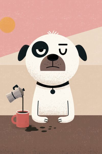 Hund Kaffee Gerahmt