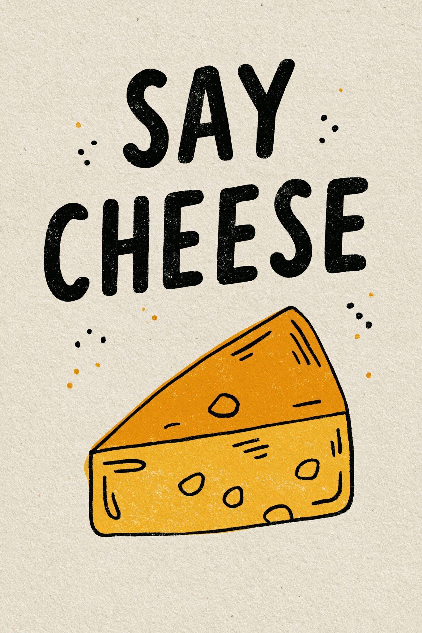 Illustration Poster Käse Grafik orange schwarz