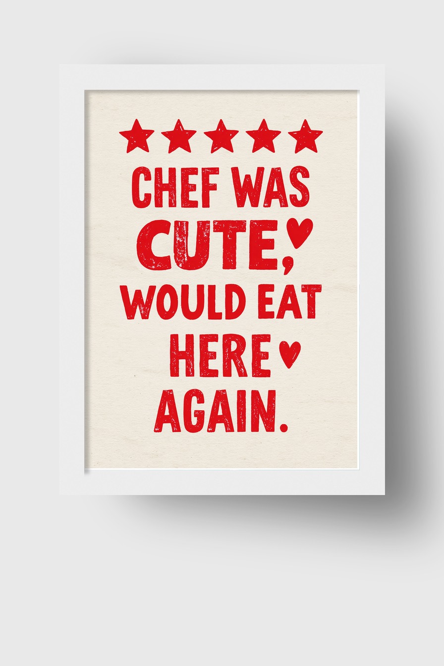 Grafikdesign Poster Schrift rot Sterne Herz minimalistisch