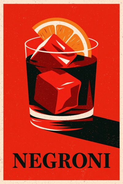 Negroni Glas Orangenscheibe Leinwandbild