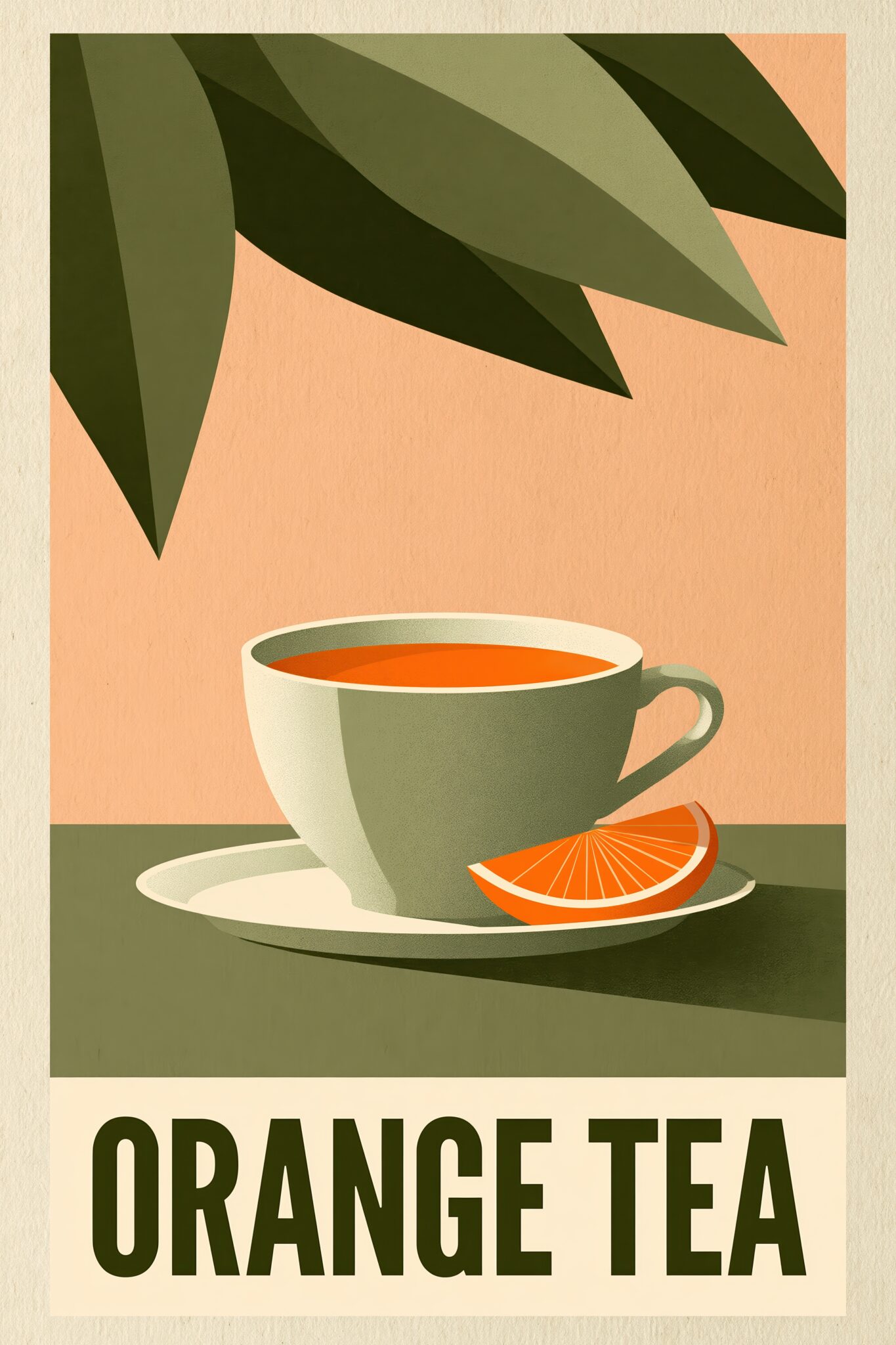 Grafik Poster Tee Tasse Orange minimalistisch grün orange