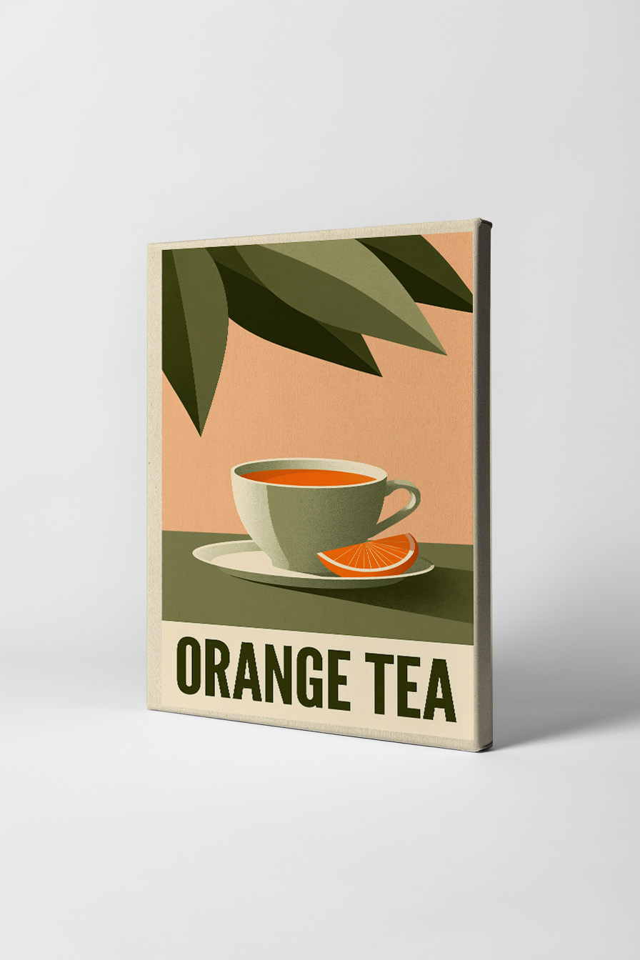 Grafik Poster Tee Tasse Orange minimalistisch grün orange