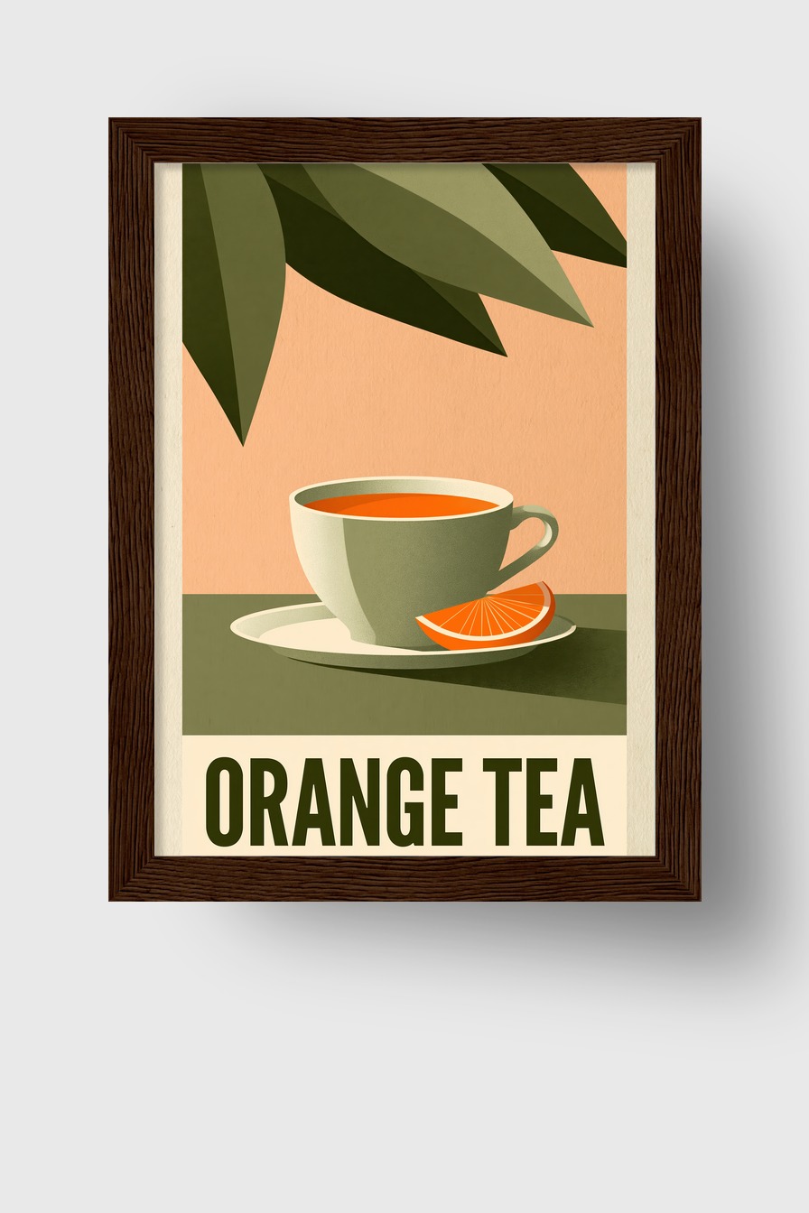 Grafik Poster Tee Tasse Orange minimalistisch grün orange