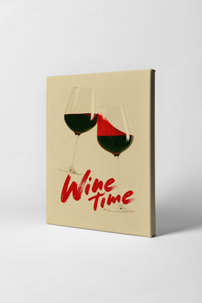 Minimalistisch Poster Weinglas Rotwein Spritzend Bewegung