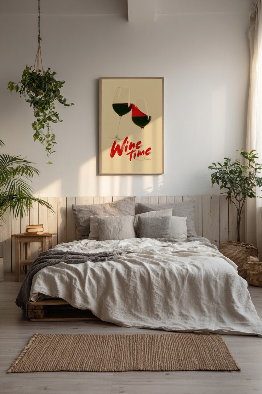 Minimalistisch Poster Weinglas Rotwein Spritzend Bewegung