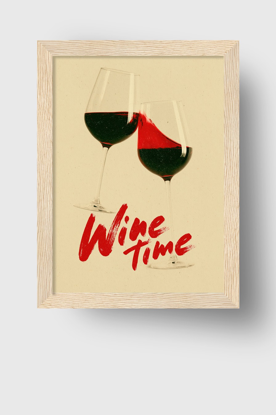 Minimalistisch Poster Weinglas Rotwein Spritzend Bewegung