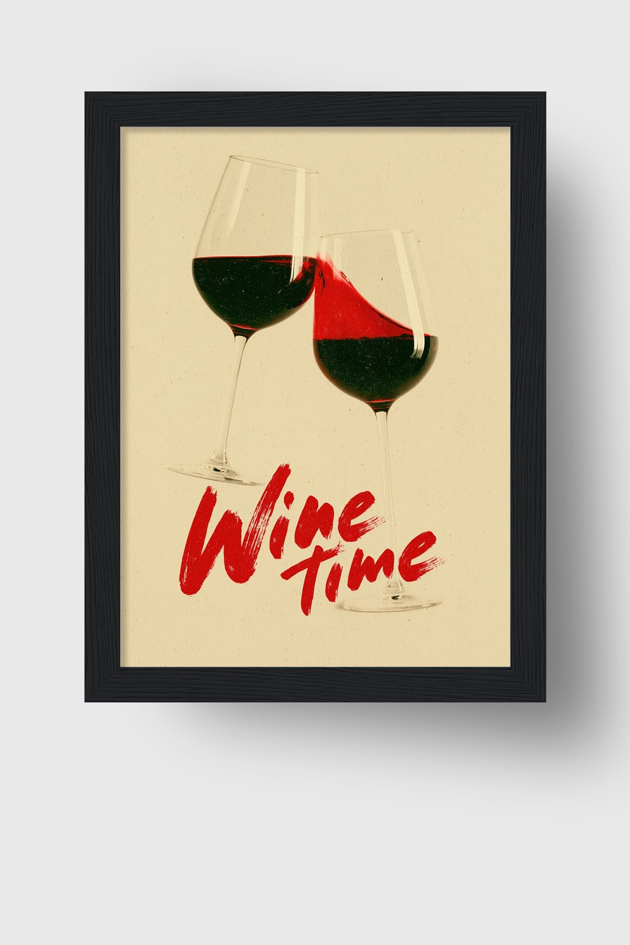 Minimalistisch Poster Weinglas Rotwein Spritzend Bewegung