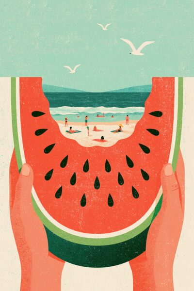 Wassermelone Strand Gerahmt