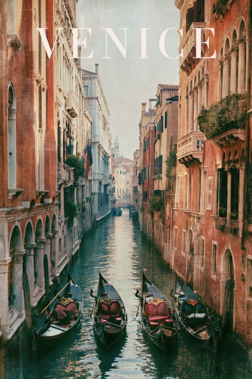 Fotografie Poster Gondel Kanal Venedig ruhige Wasserstraße