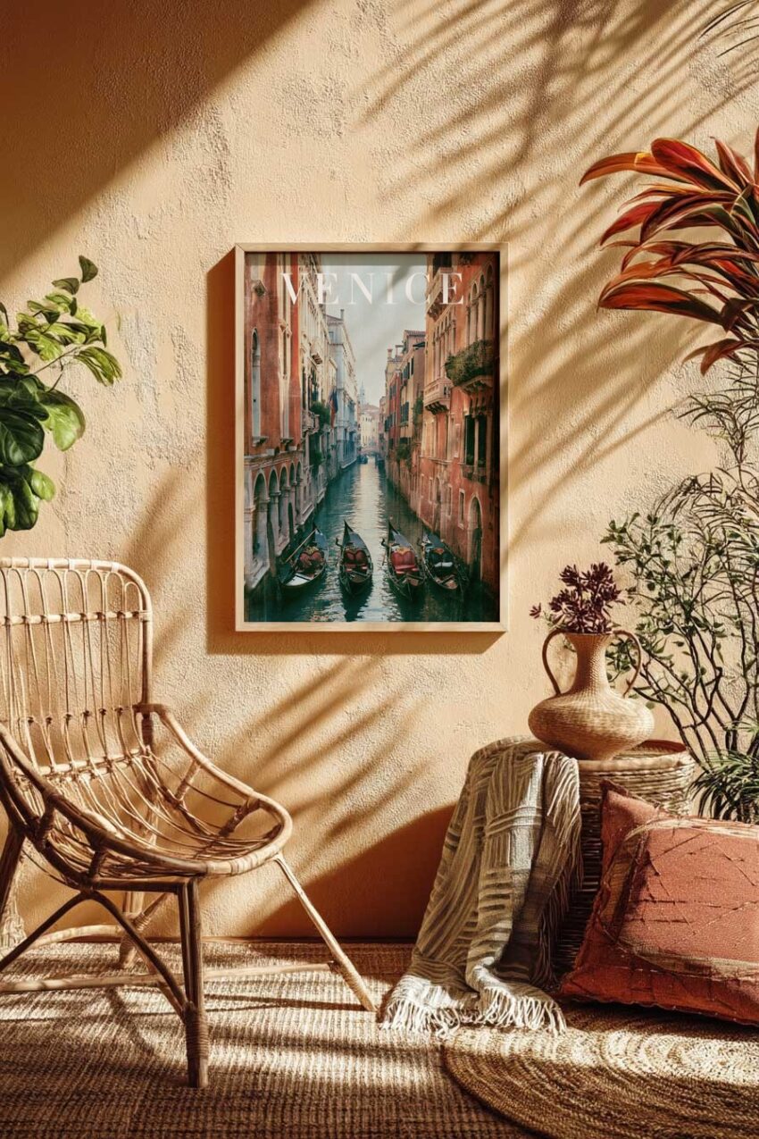 Fotografie Poster Gondel Kanal Venedig ruhige Wasserstraße