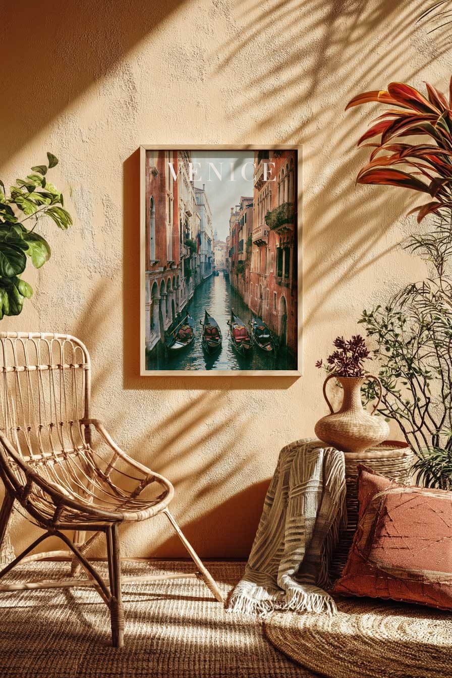 Fotografie Poster Gondel Kanal Venedig ruhige Wasserstraße
