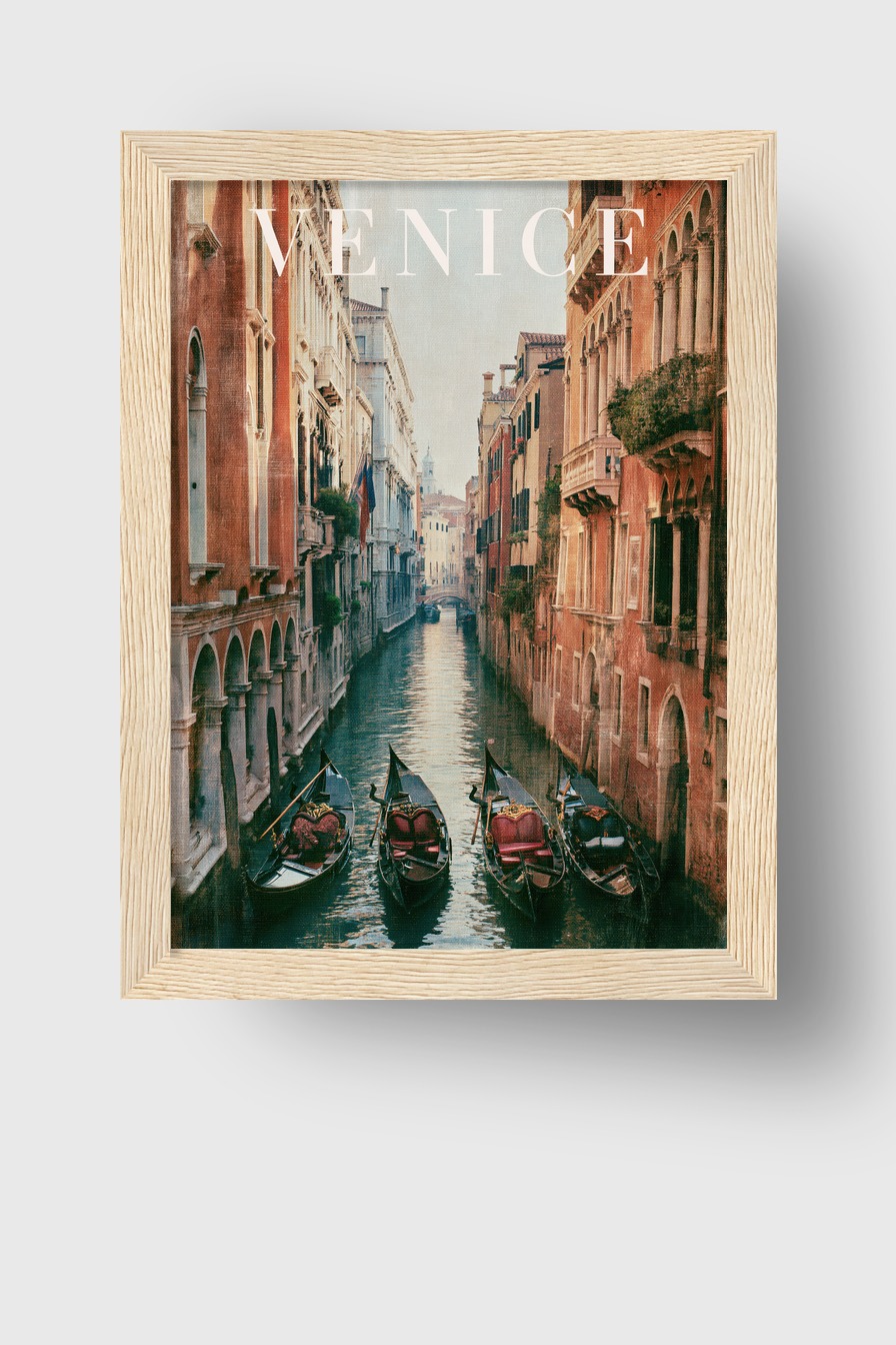 Fotografie Poster Gondel Kanal Venedig ruhige Wasserstraße