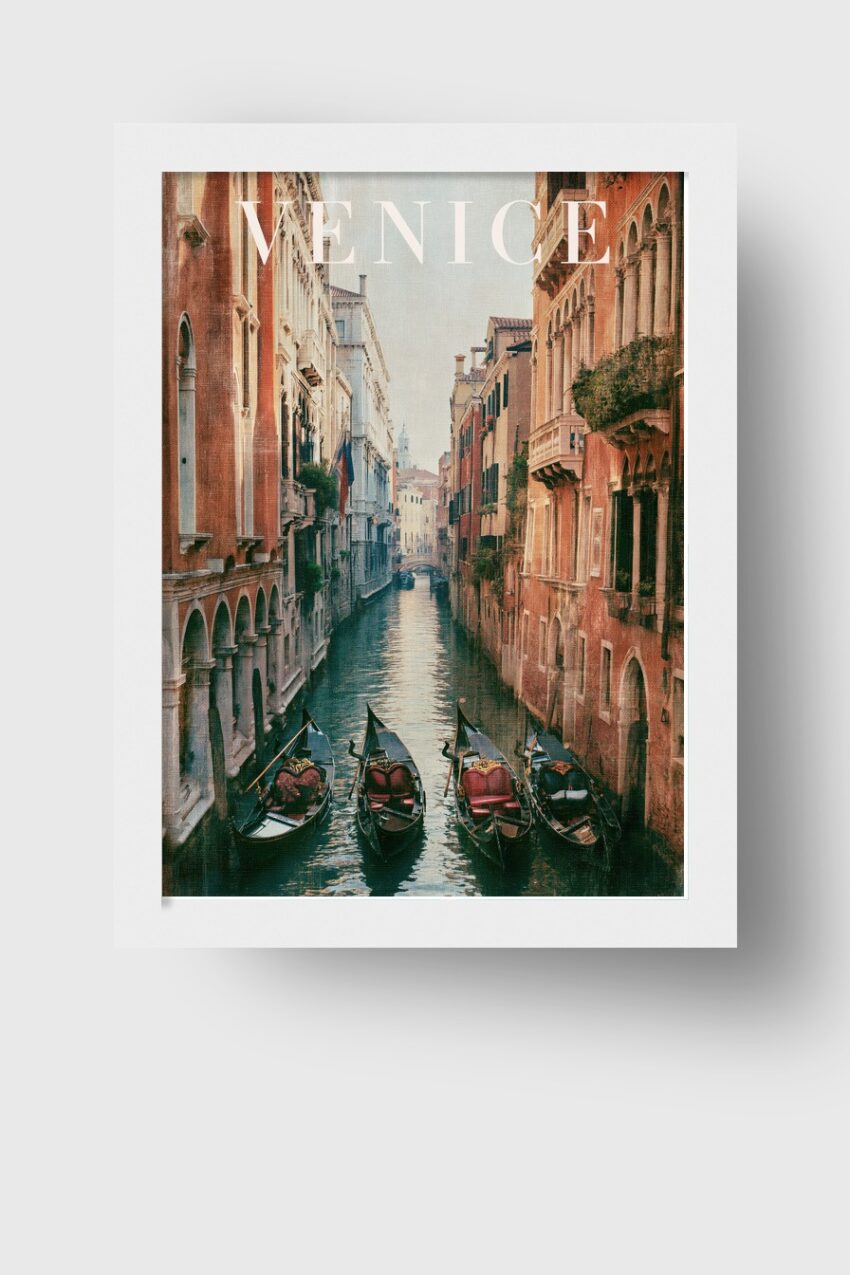 Fotografie Poster Gondel Kanal Venedig ruhige Wasserstraße