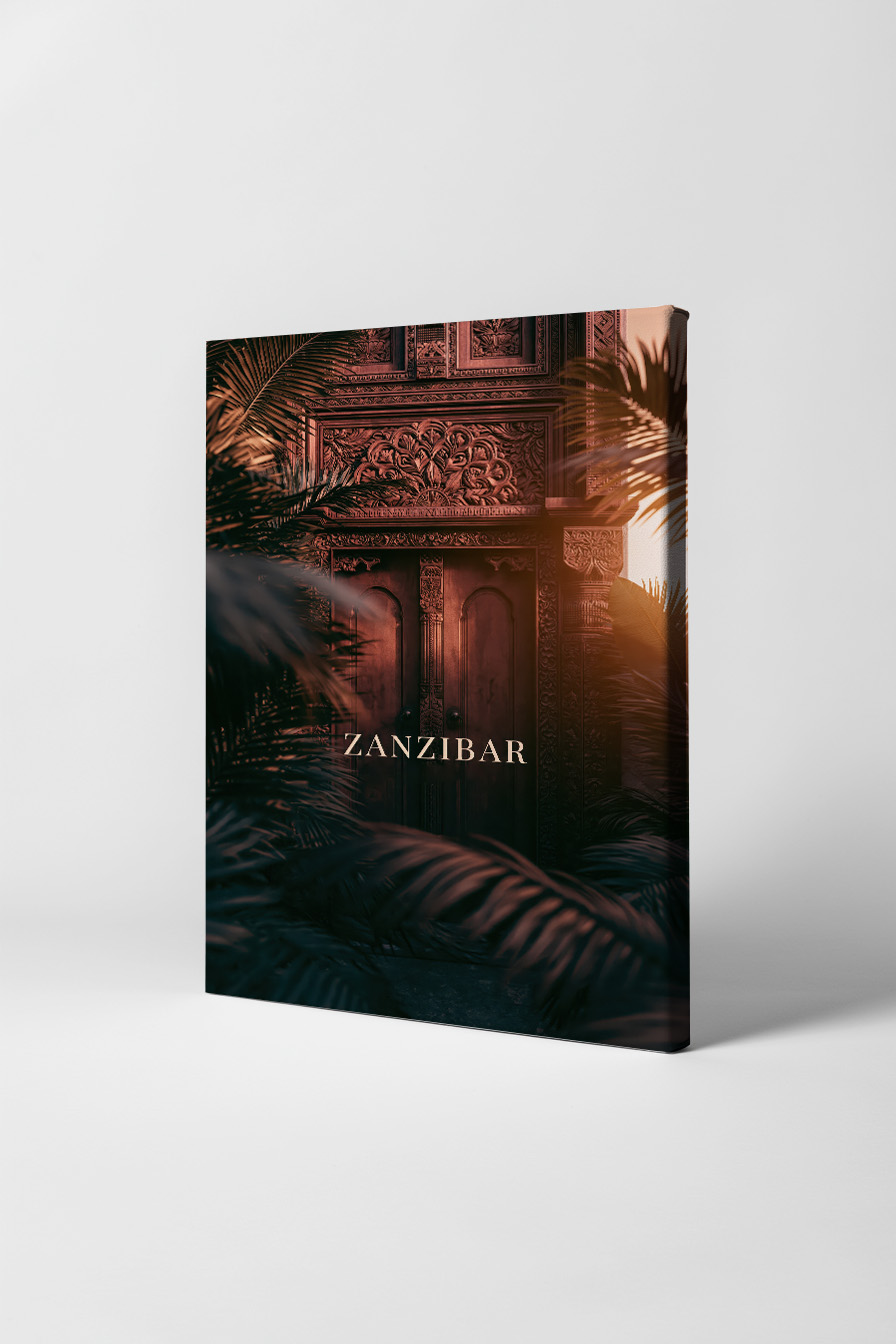 Fotografie Poster Holztür Ornament braun exotisch