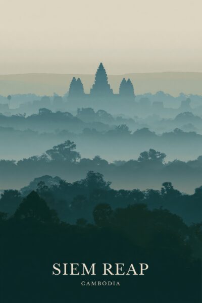 Angkor Wat Nebel Poster