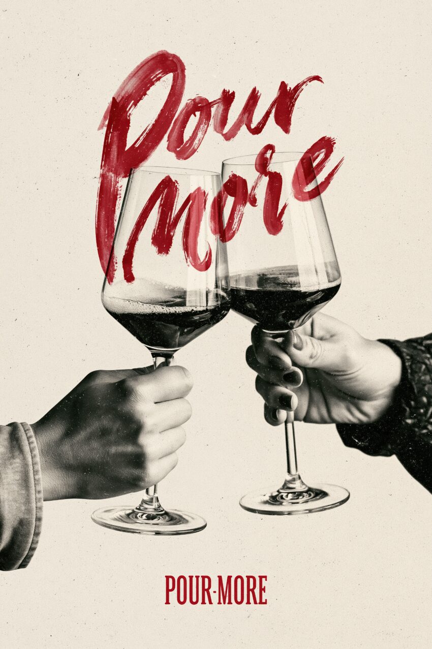 Fotografie Poster Weingläser Anstoß rotwein schwarz-weiß