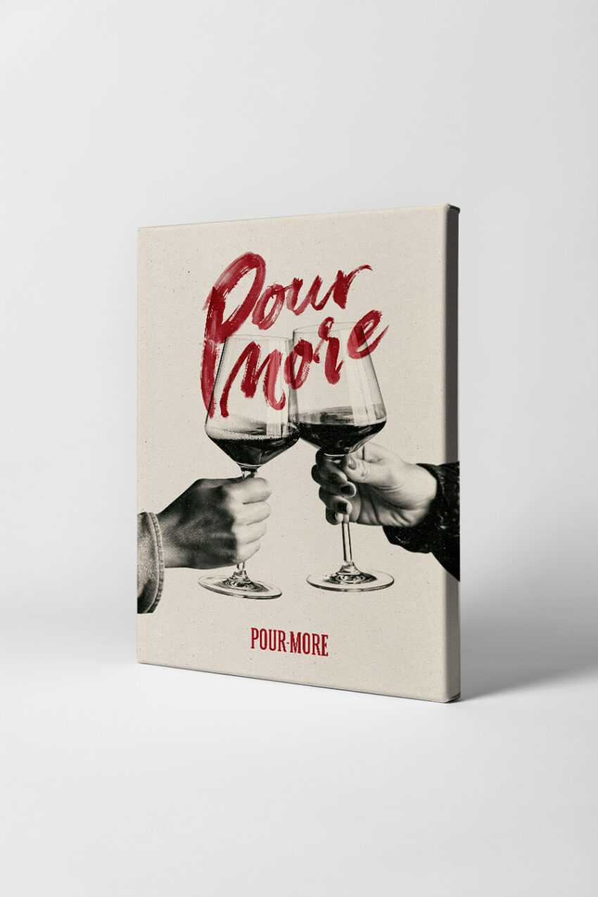 Fotografie Poster Weingläser Anstoß rotwein schwarz-weiß