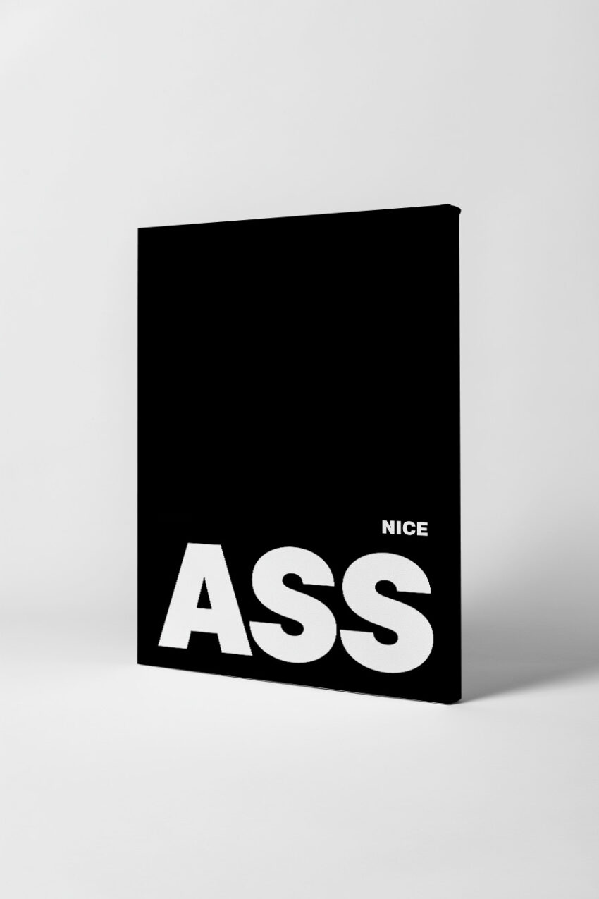 Minimalism Poster Schriftzug ASS weiß schwarz minimal