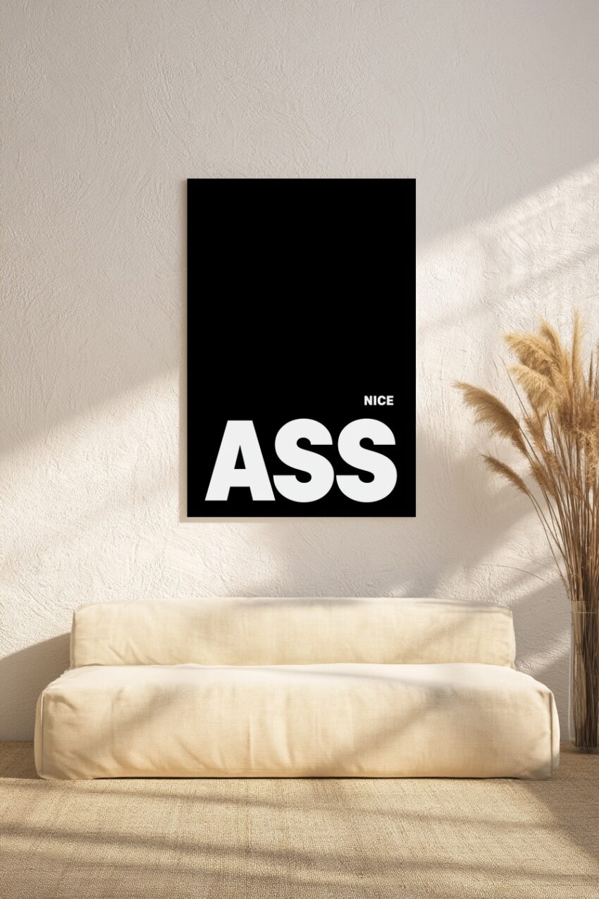Minimalism Poster Schriftzug ASS weiß schwarz minimal