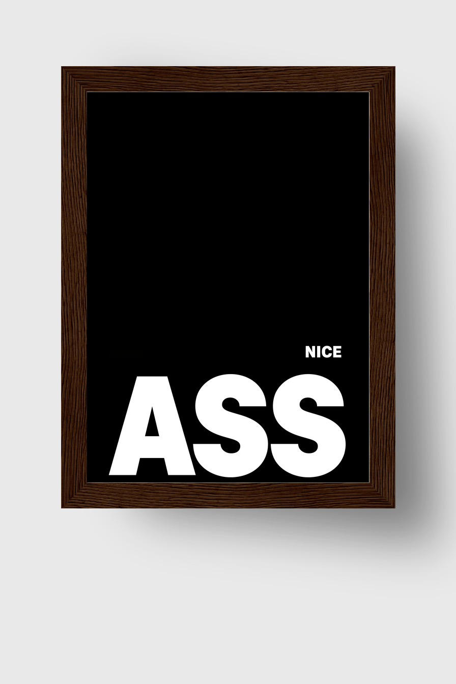 Minimalism Poster Schriftzug ASS weiß schwarz minimal
