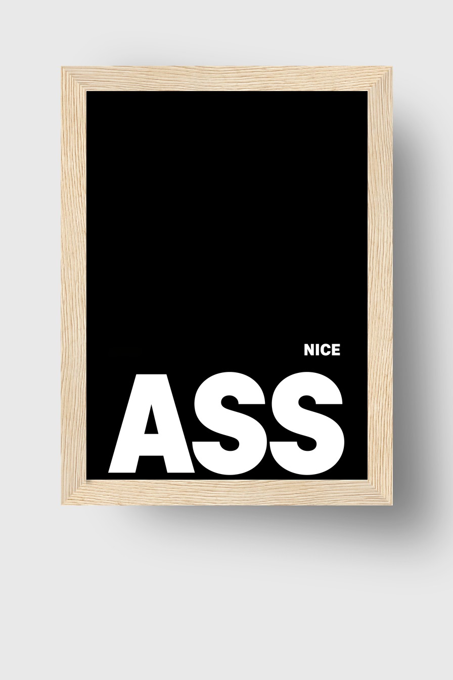 Minimalism Poster Schriftzug ASS weiß schwarz minimal